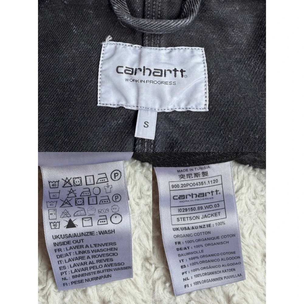 Carhartt WIP Stetson Jacket Black Denim Coat Organic Cotton Work in Progress S